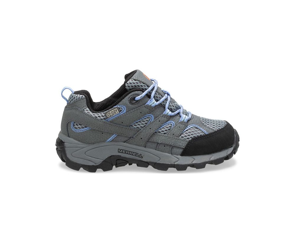 Merrell Hiking Shoes Grey - Moab 2 Low Lace Waterproof Sneaker - Kids 97LZJBFPQ